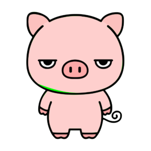 かわいいぶたのイラスト（正面・全身）