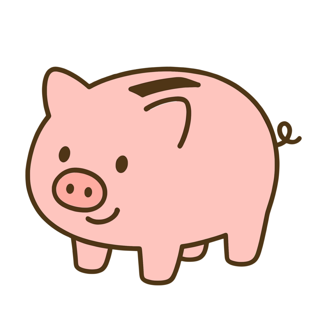 豚の貯金箱２のイラスト無料ダウンロード（カラー）