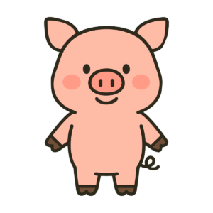 簡単な豚（全身）