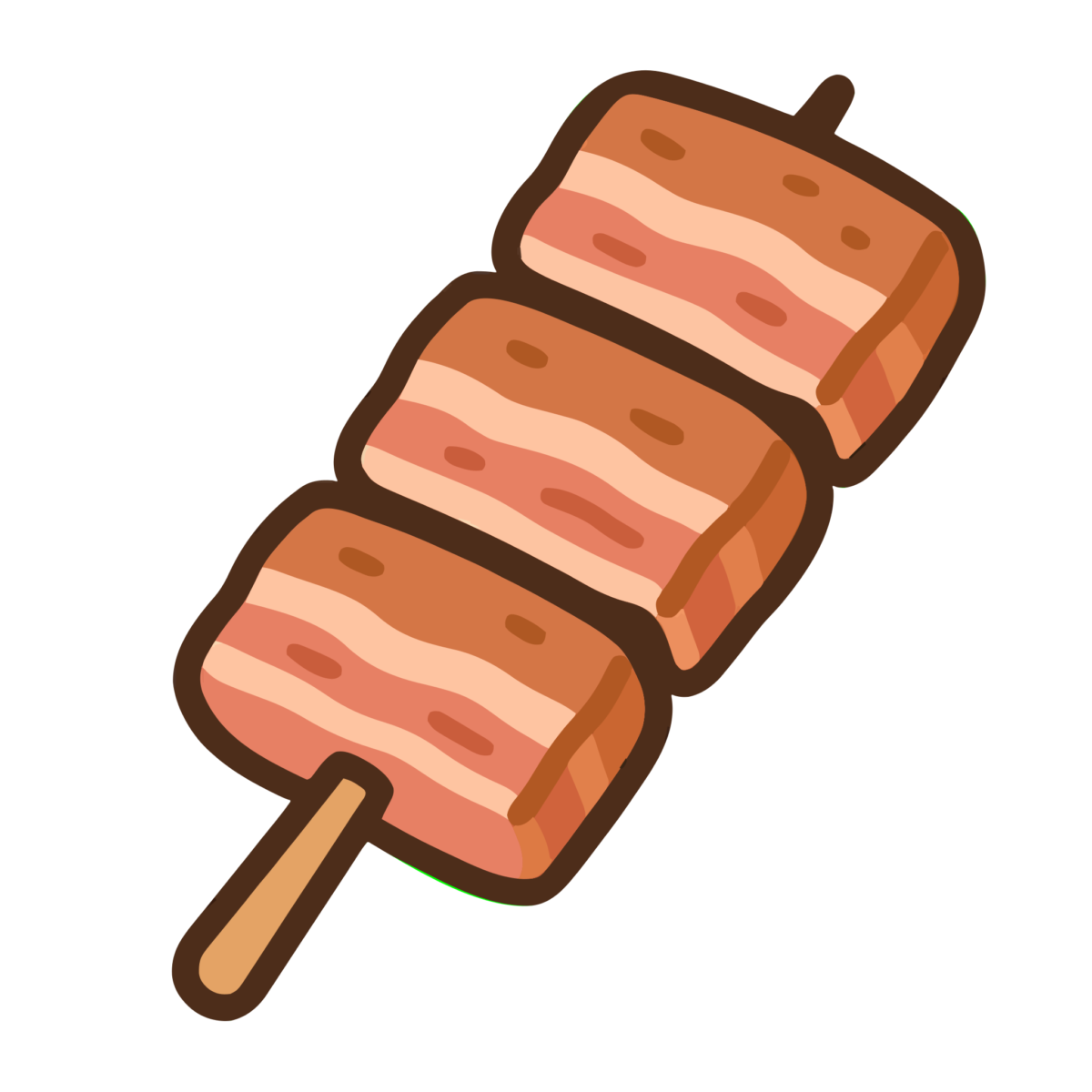 豚バラ串のイラスト無料ダウンロード（カラー）