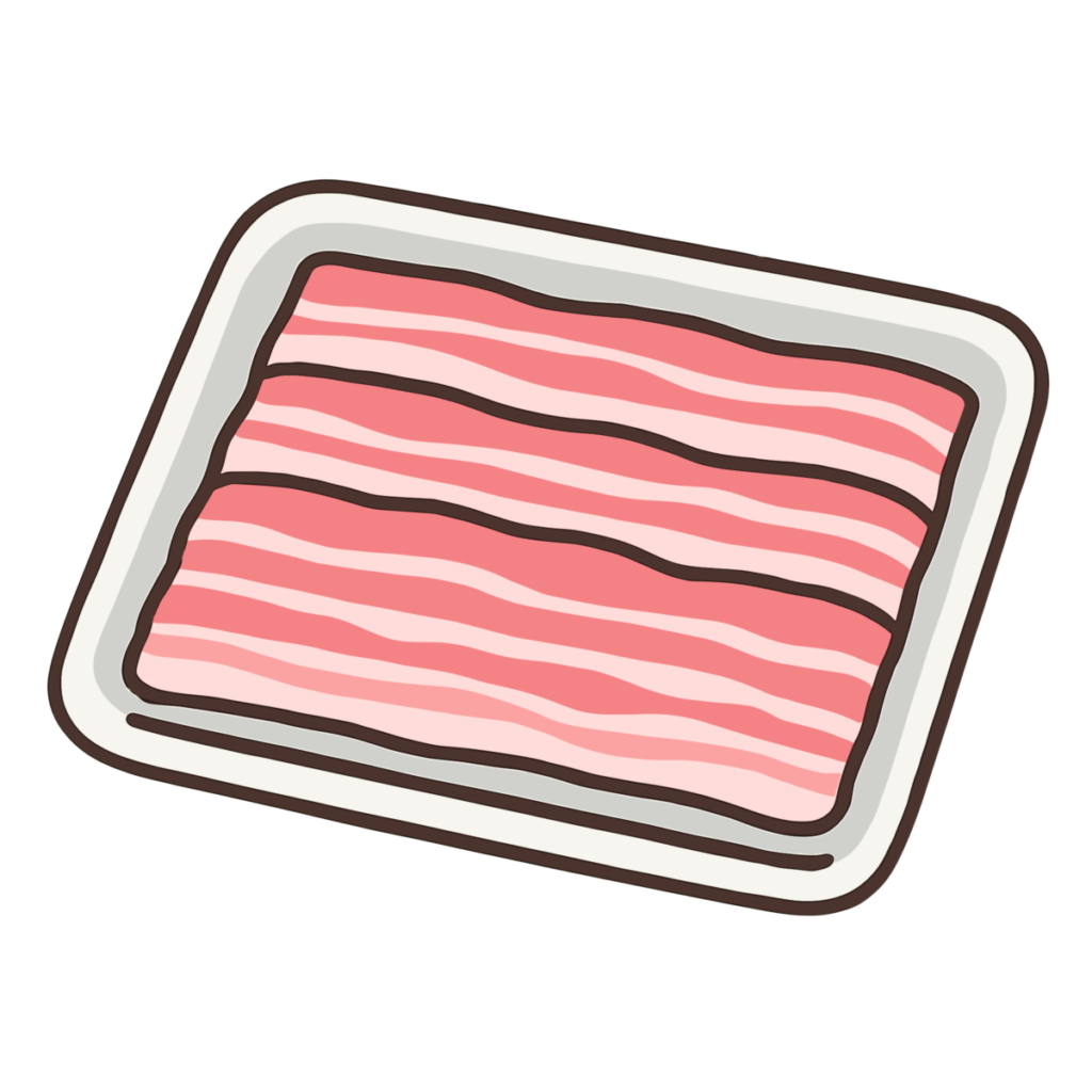 豚肉の部位 ぶたバラのイラスト無料ダウンロード（カラー）