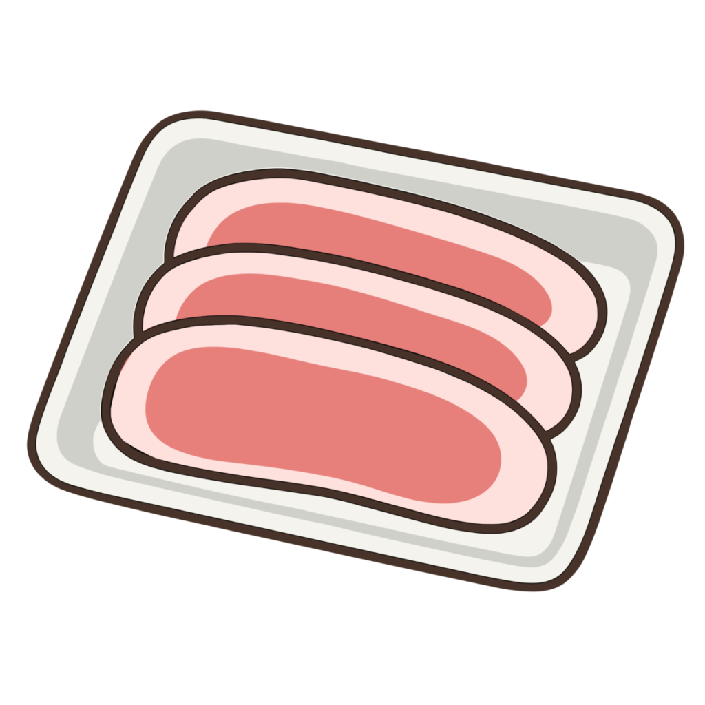 豚肉の部位ロースのイラスト無料ダウンロード（カラー）