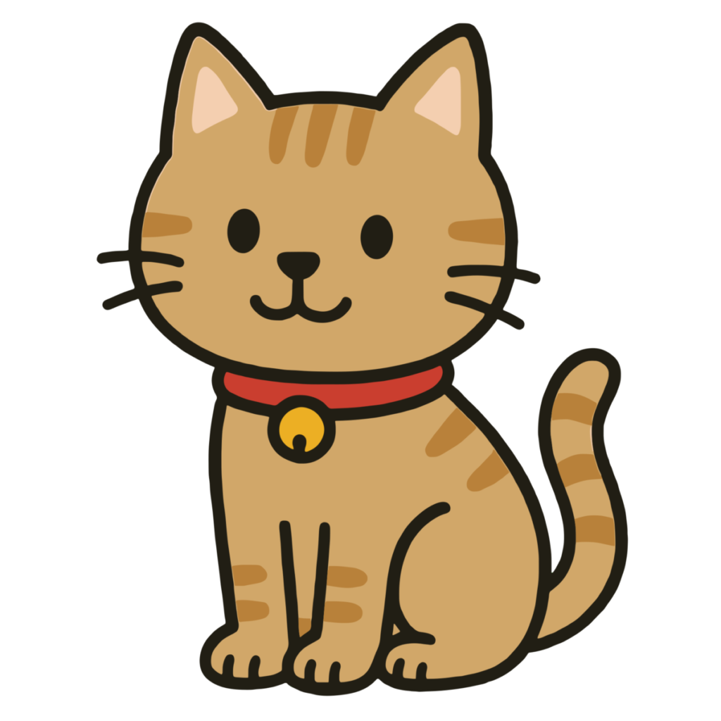 首輪をつけた猫のイラスト無料ダウンロード（カラー）