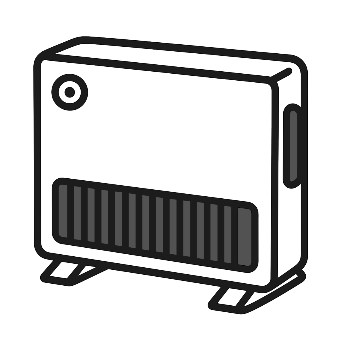 セラミックヒーターのイラスト無料ダウンロード（モノクロ）
