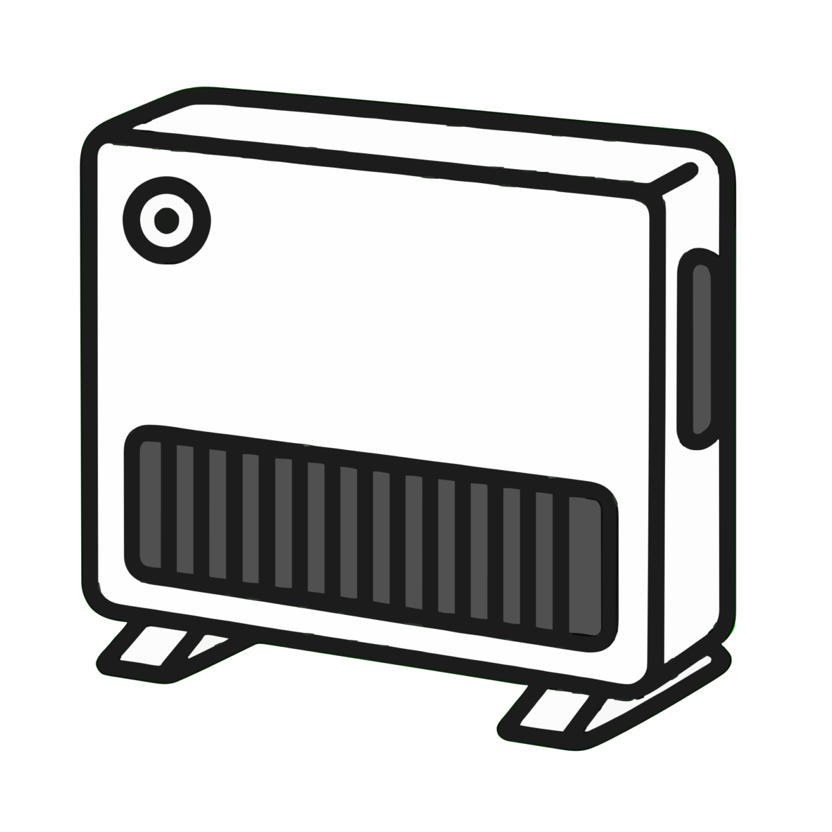 セラミックヒーターのイラスト無料ダウンロード（モノクロ）