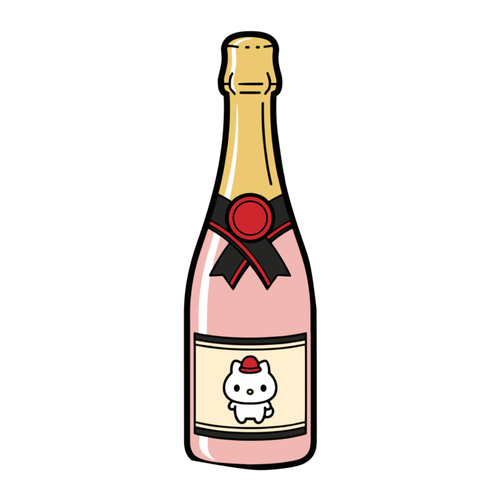 シャンメリーのボトルのイラスト無料ダウンロード（カラー）