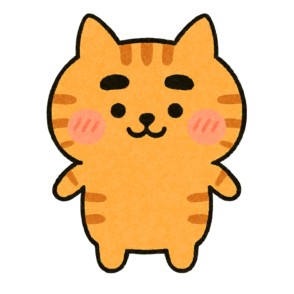 ゆるい茶トラ猫のイラスト無料ダウンロード（カラー）