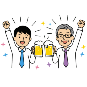 乾杯するビジネスマン