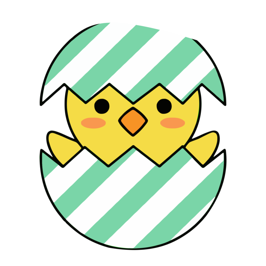卵から生まれたひよこのイラスト無料ダウンロード（カラー）