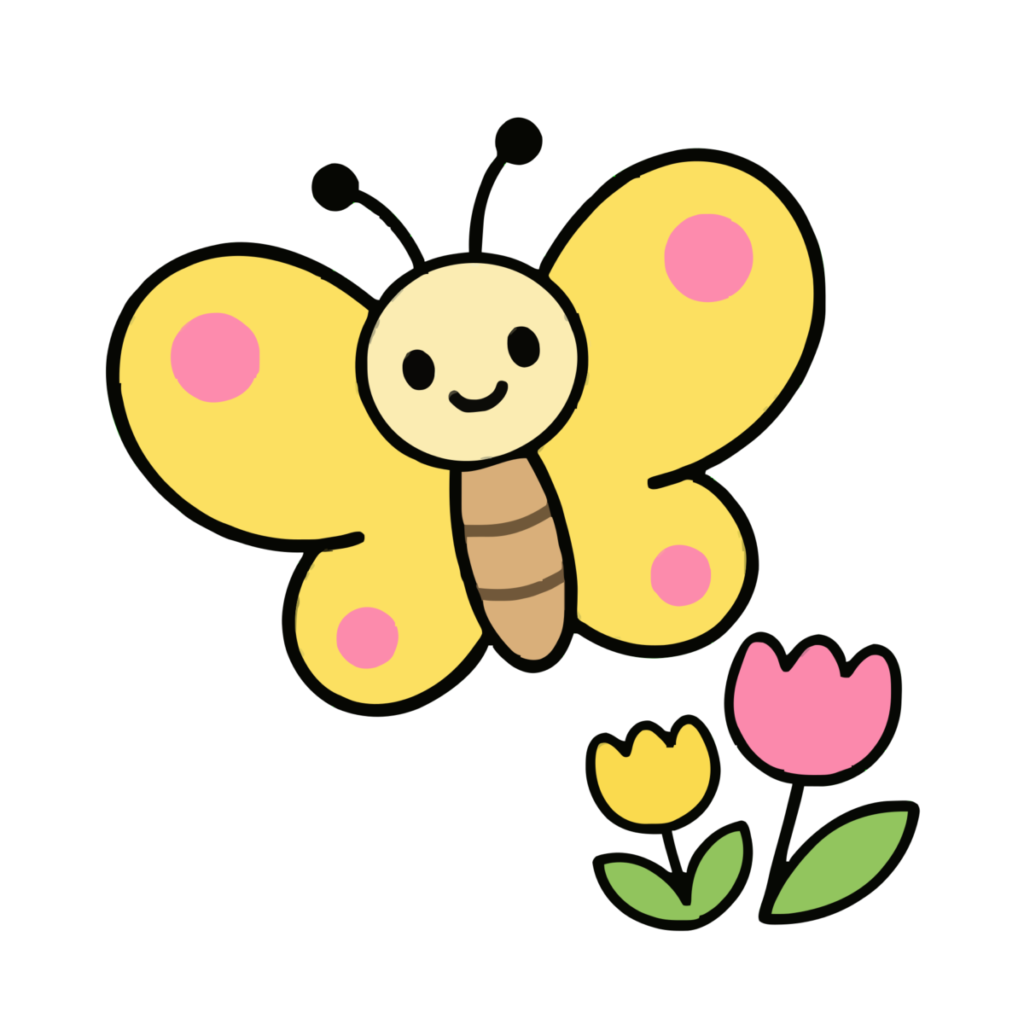 ちょうちょのかわいいイラスト（春）（カラー）