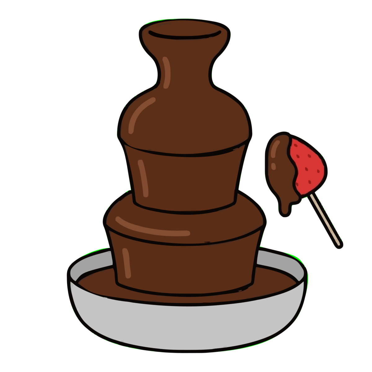 チョコレートファウンテンのイラスト無料ダウンロード（カラー）