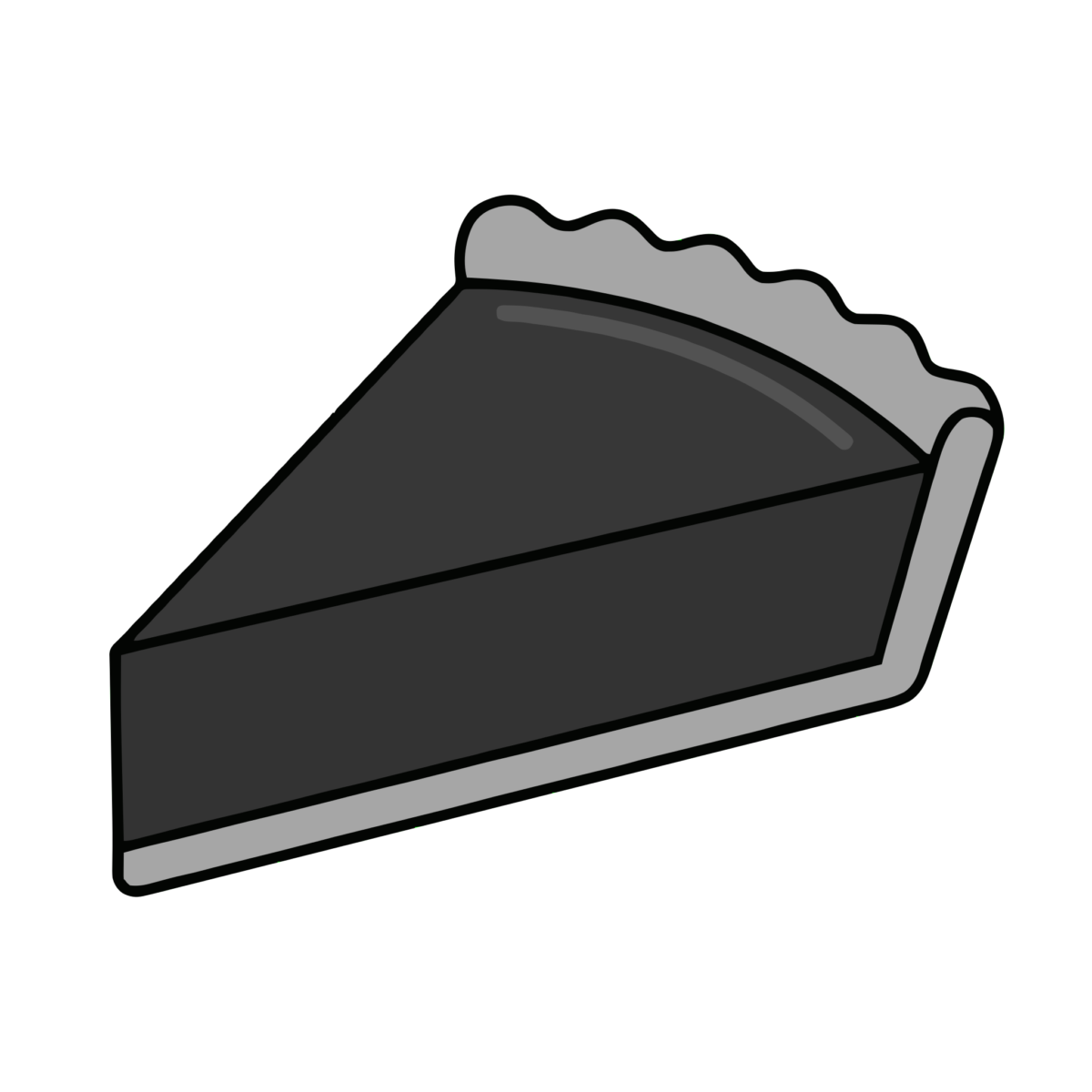 チョコレートタルトの一切れのイラスト無料ダウンロード（モノクロ）