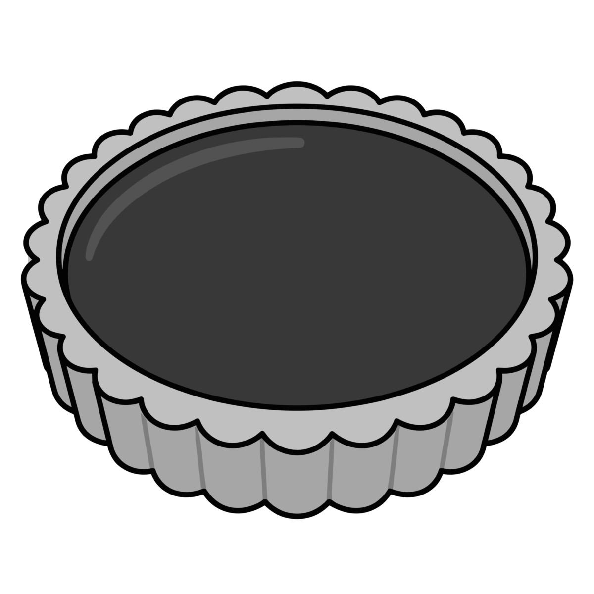 チョコレートタルトのイラスト無料ダウンロード（モノクロ）