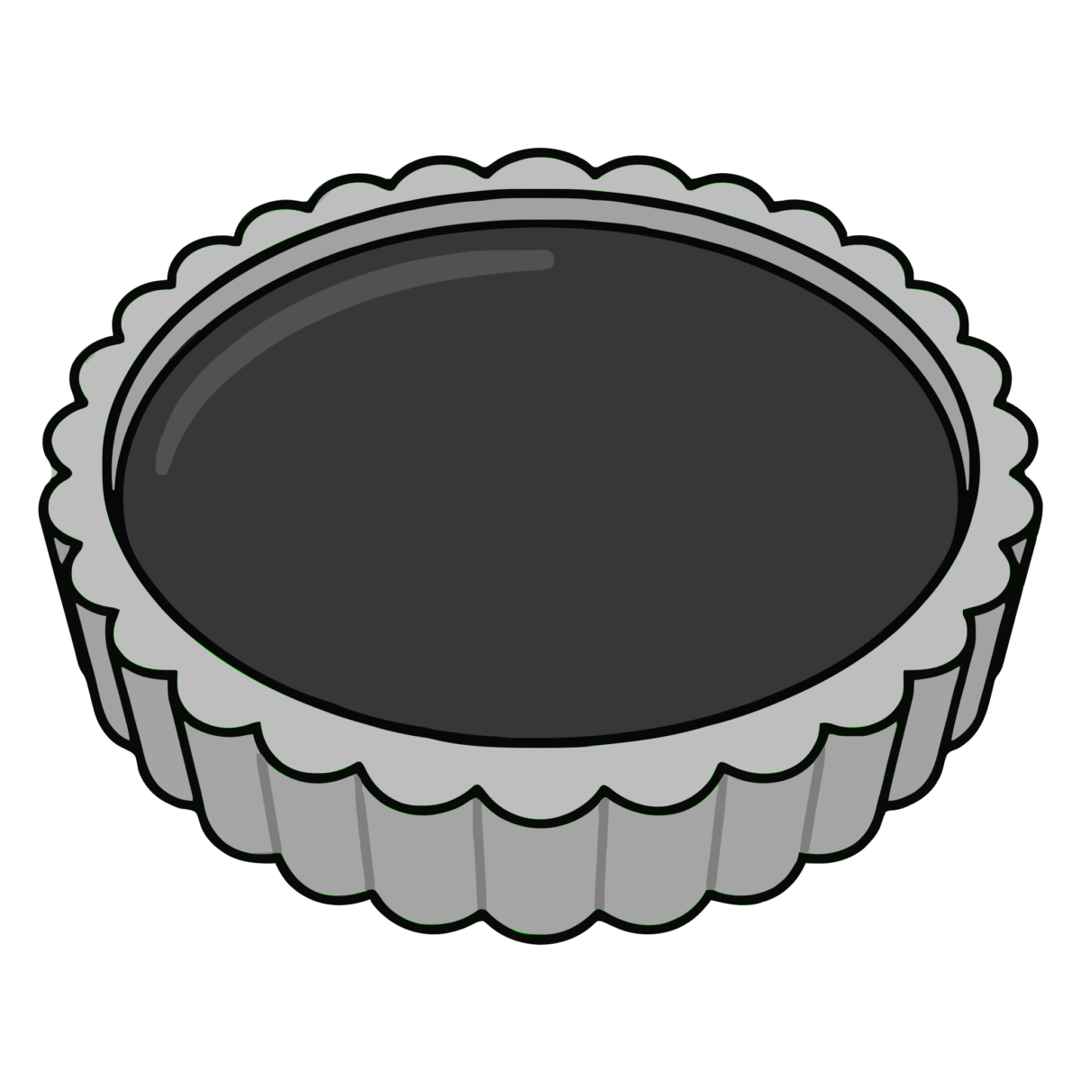 チョコレートタルトのイラスト無料ダウンロード（モノクロ）