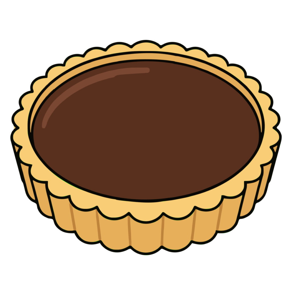 チョコレートタルトのイラスト無料ダウンロード（カラー）
