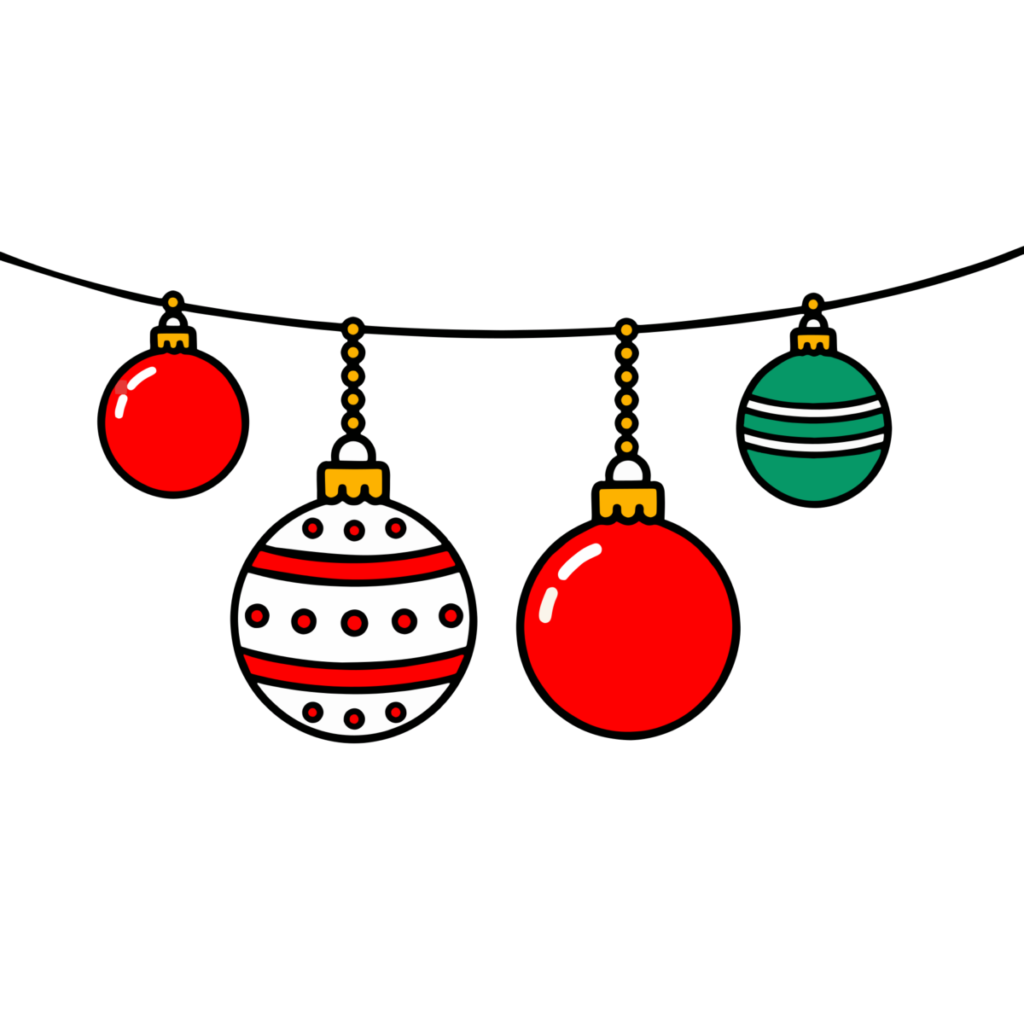 クリスマスオーナメントのイラスト無料ダウンロード（カラー）