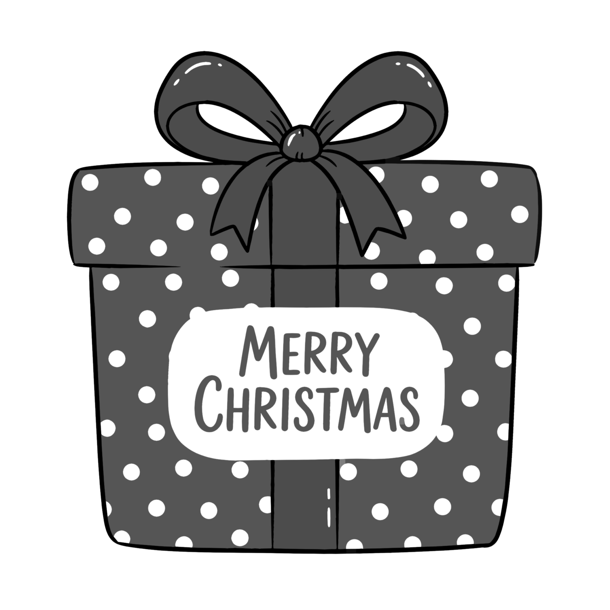 クリスマスプレゼントのイラスト無料ダウンロード（モノクロ）