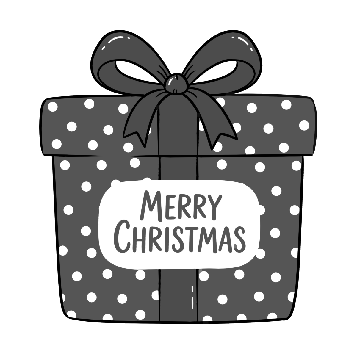 クリスマスプレゼントのイラスト無料ダウンロード（モノクロ）