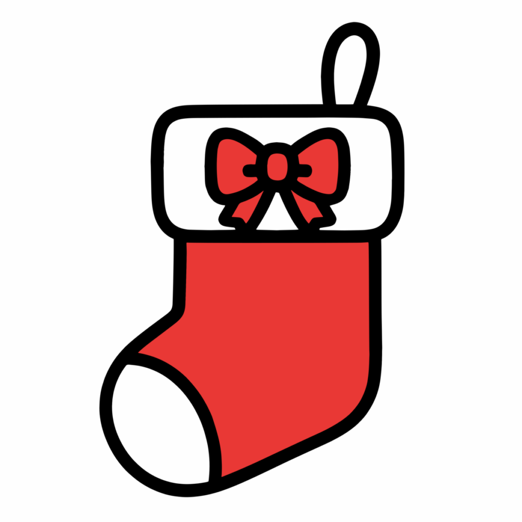 クリスマス靴下のイラスト無料ダウンロード（カラー）