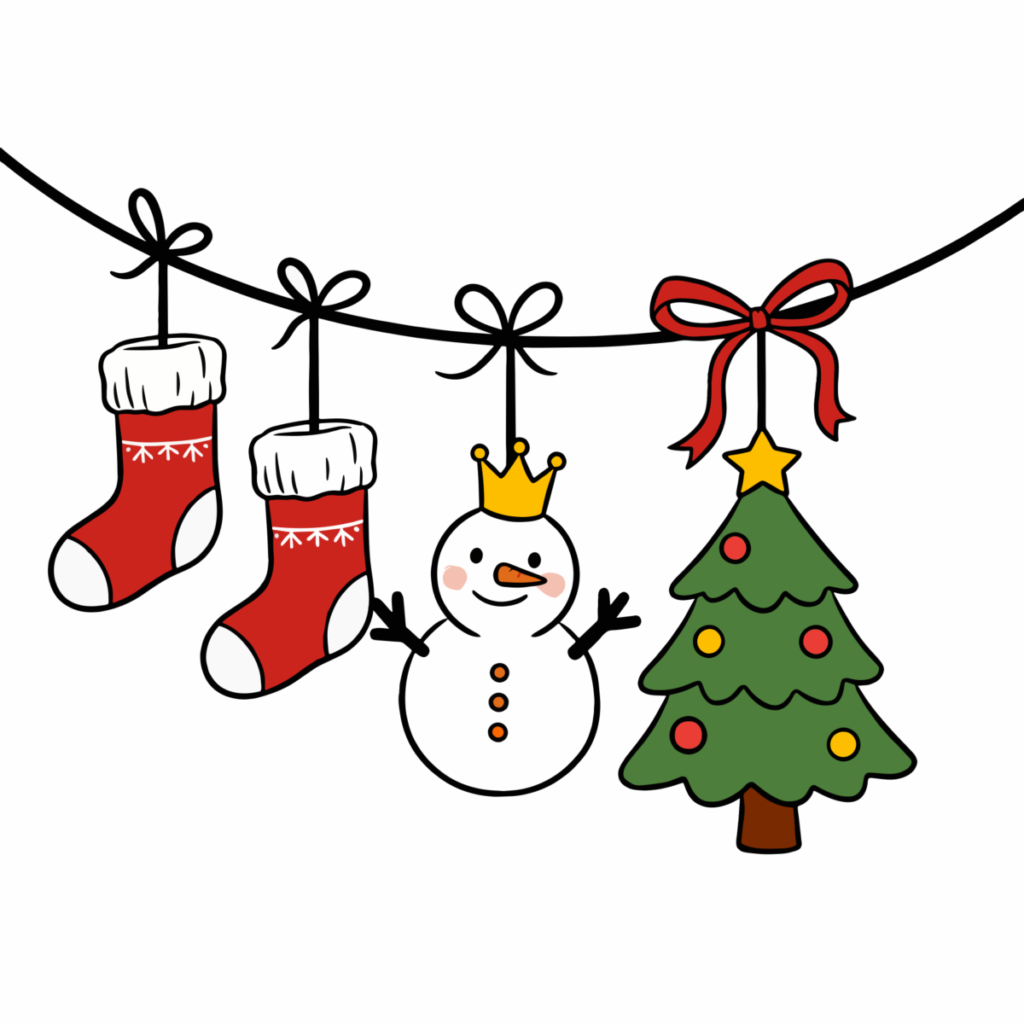 クリスマス飾りのイラスト無料ダウンロード（カラー）
