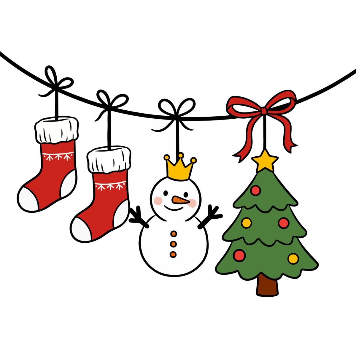 クリスマス飾りのイラスト無料ダウンロード（カラー）