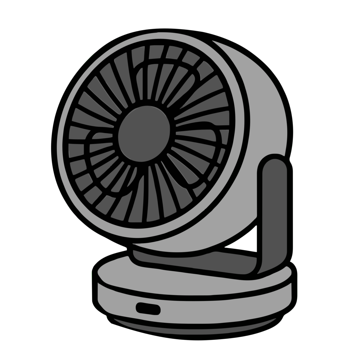 サーキュレーターのイラスト無料ダウンロード（モノクロ）