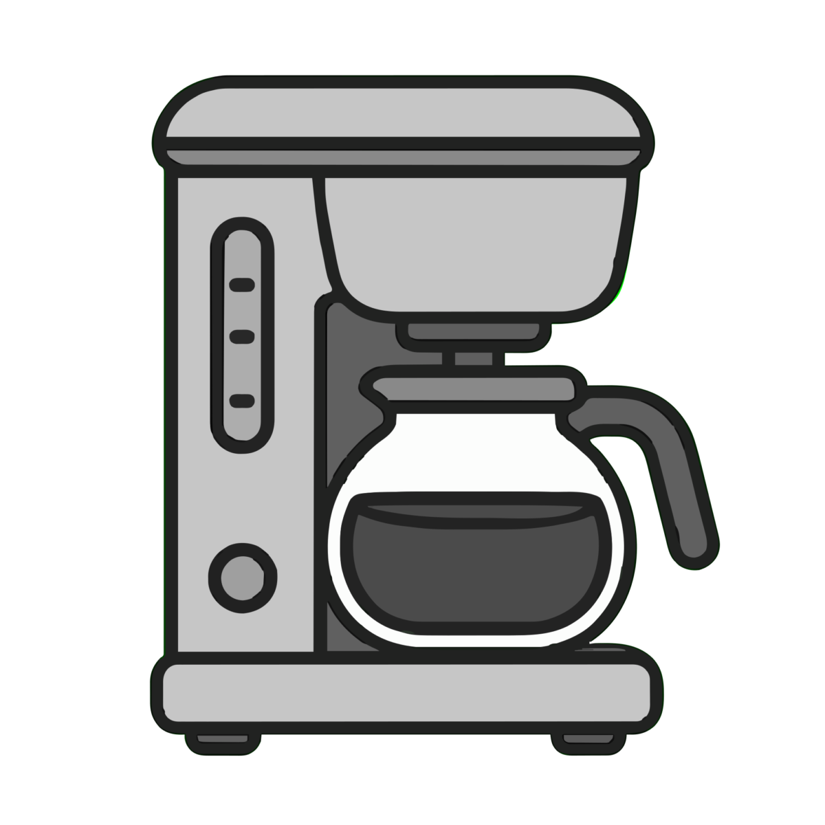 コーヒーメーカーのイラスト無料ダウンロード(モノクロ)