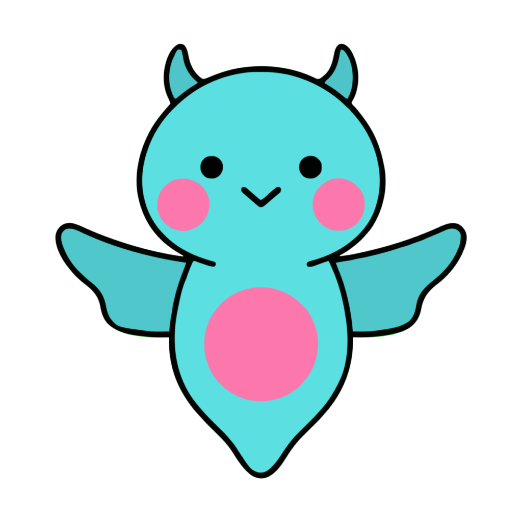 青いモンスターキャラクターのイラスト無料ダウンロード（カラー）