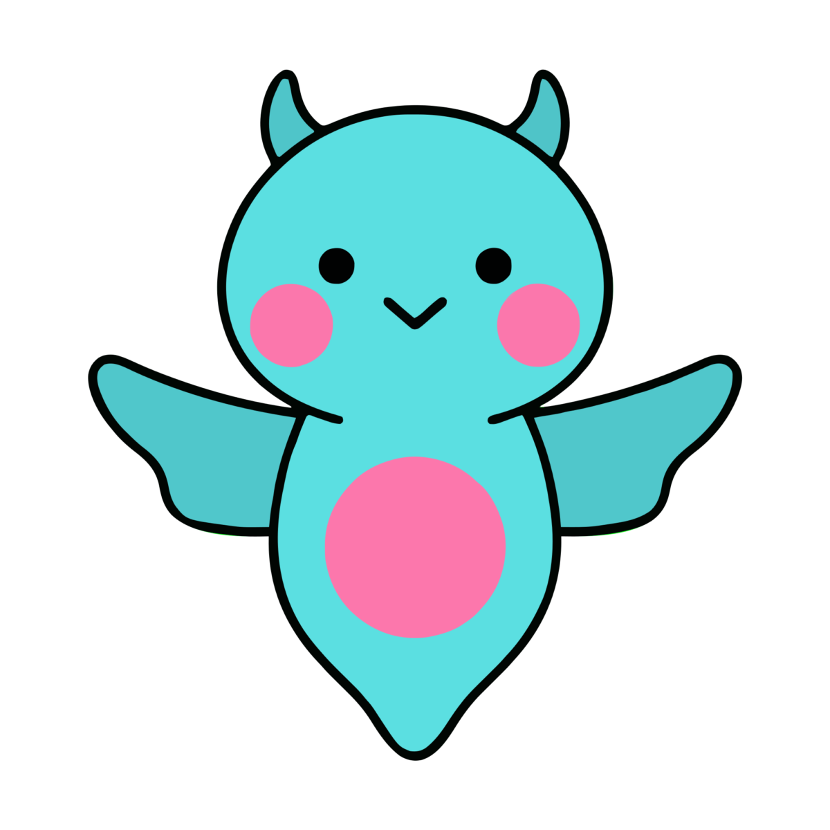 青いモンスターキャラクターのイラスト無料ダウンロード（カラー）