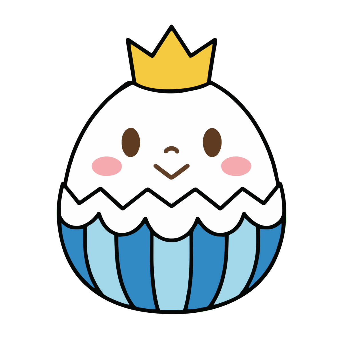 王冠つきイースターエッグのひよこのイラスト無料ダウンロード(カラー)