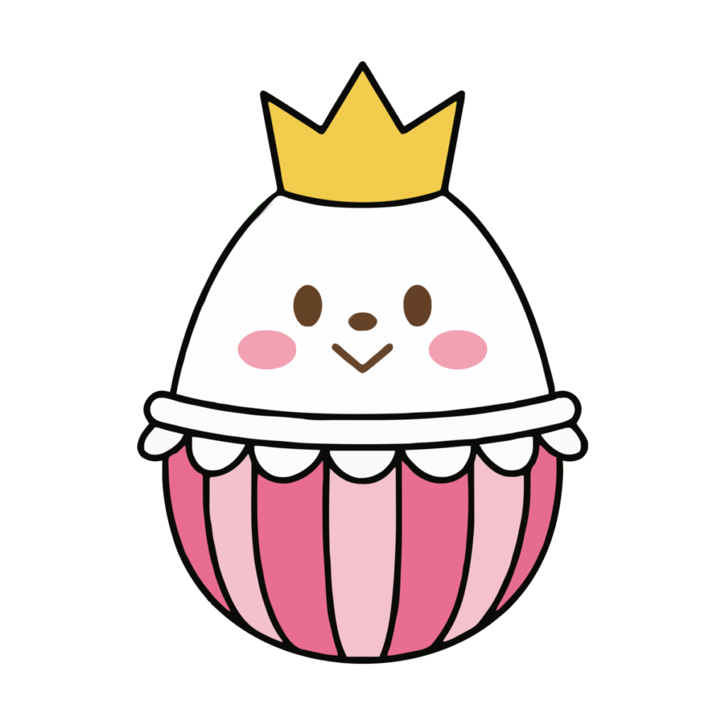 王冠つきピンクのイースターエッグひよこのイラスト無料ダウンロード（カラー）