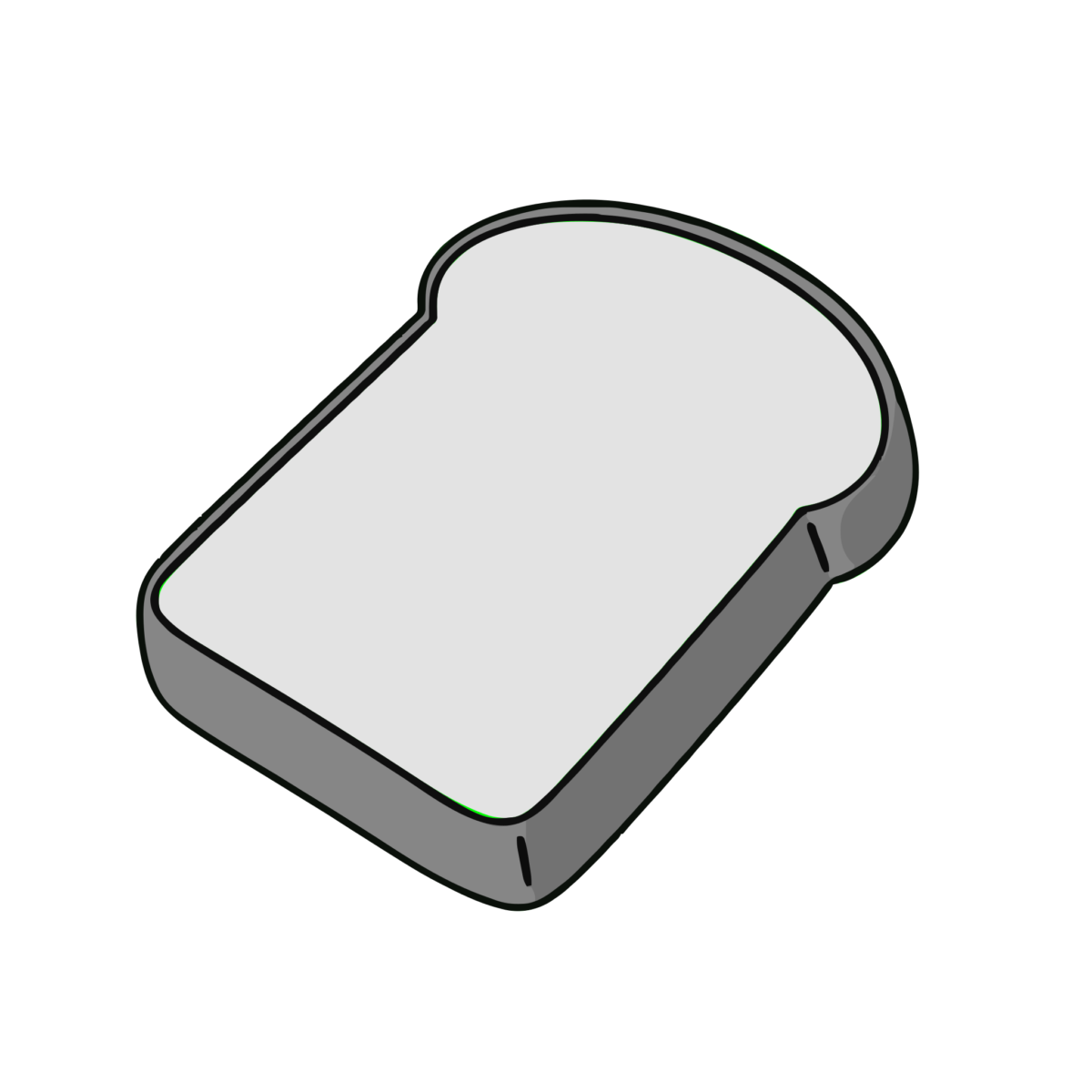 食パン1枚のイラスト無料ダウンロード（モノクロ）