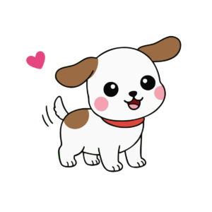 笑顔でしっぽを振る犬