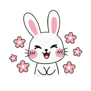 笑顔で喜ぶうさぎ