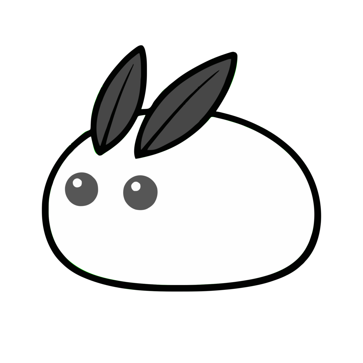 雪うさぎのイラスト無料ダウンロード（モノクロ）