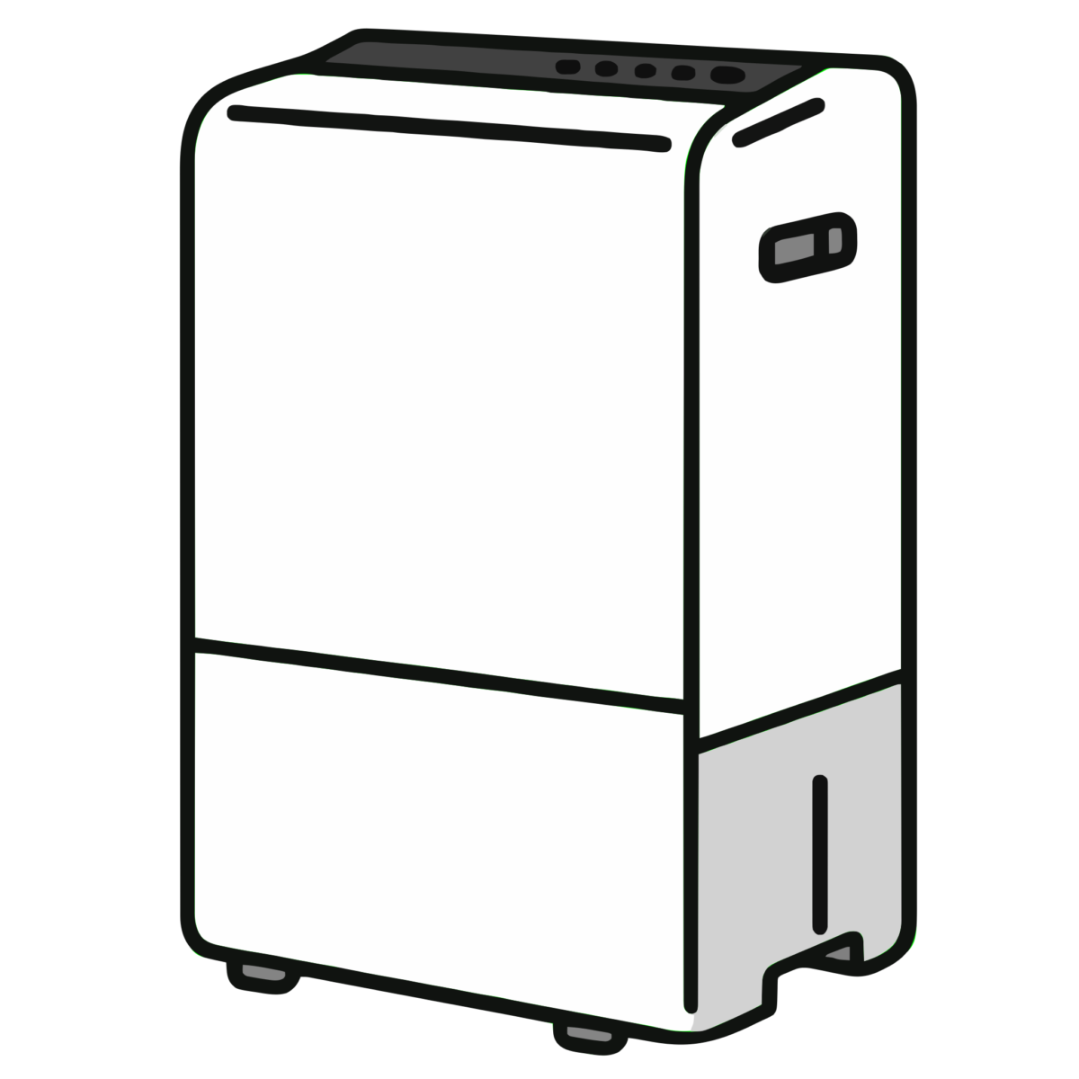 除湿機のイラスト無料ダウンロード（モノクロ）