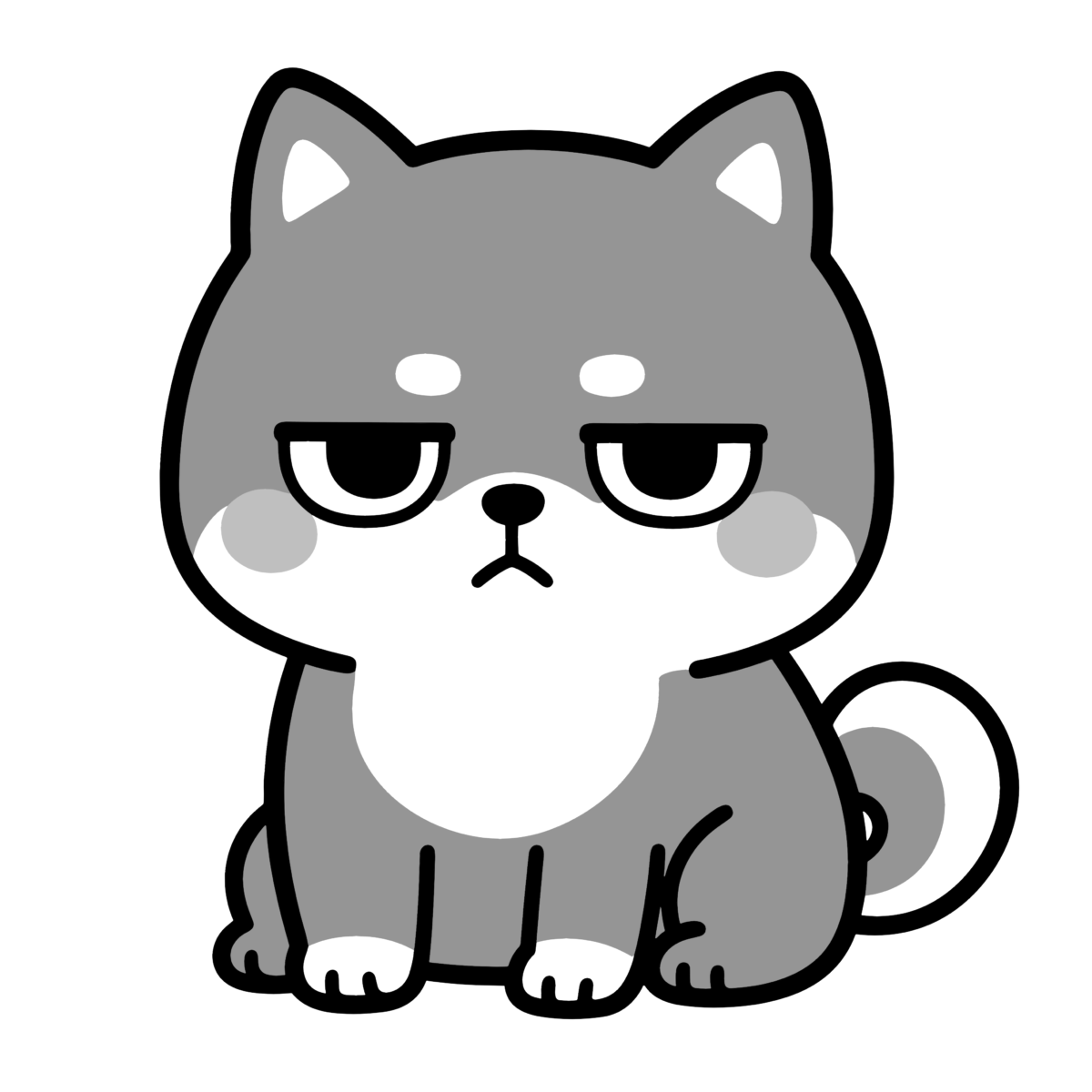 犬のイラスト無料ダウンロード（モノクロ）