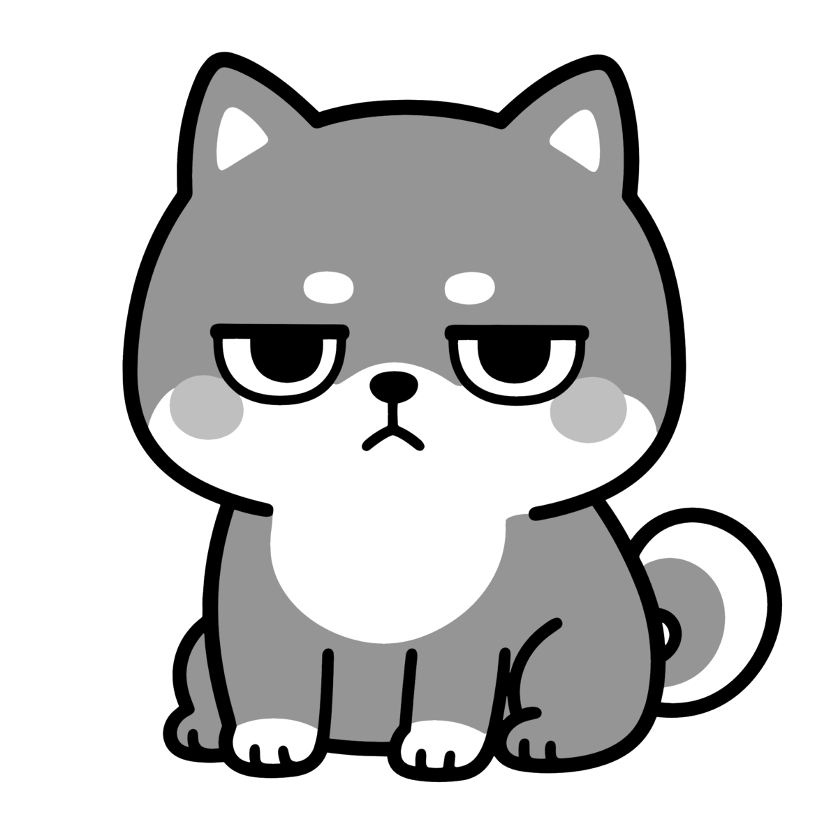 犬のイラスト無料ダウンロード（モノクロ）