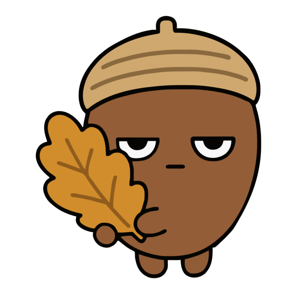 どんぐりのかわいいイラスト（秋）（カラー）