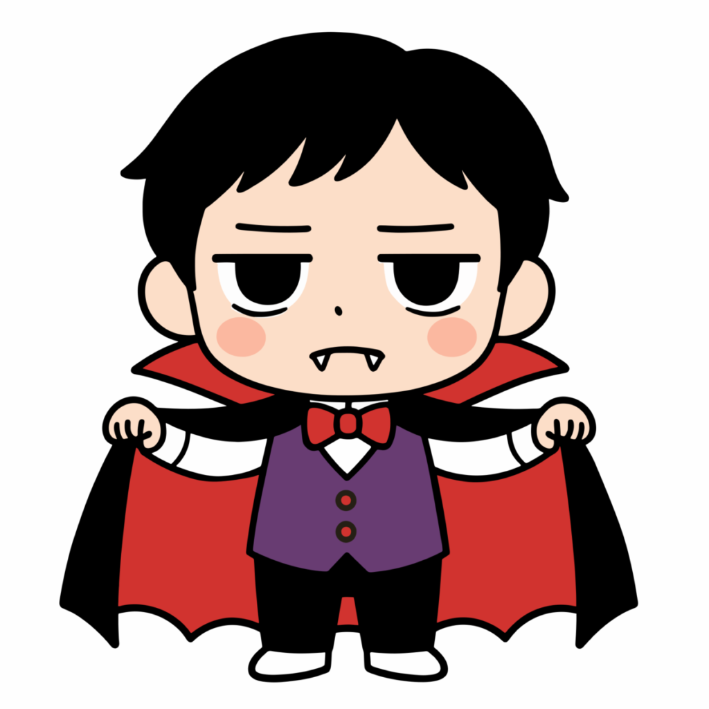 かわいい ドラキュラのイラスト無料ダウンロード（カラー）