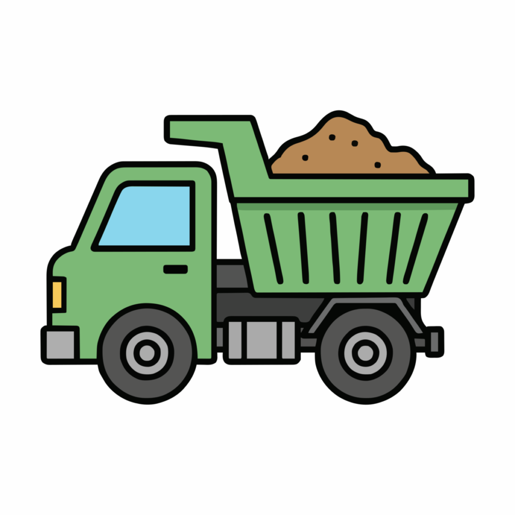 ダンプカーのイラスト無料ダウンロード（カラー）
