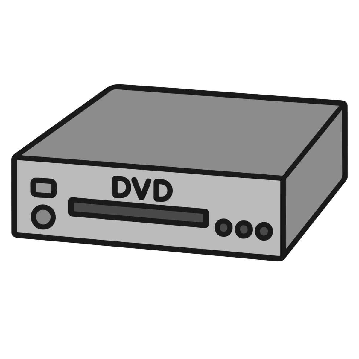 DVDプレーヤーのイラスト無料ダウンロード(モノクロ)