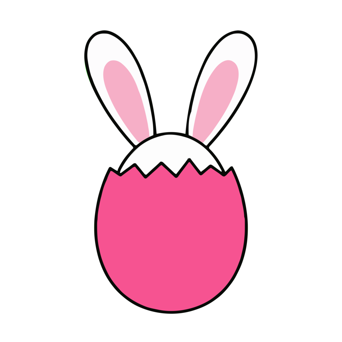 卵から顔を出すイースターバニーのイラスト無料ダウンロード（カラー）