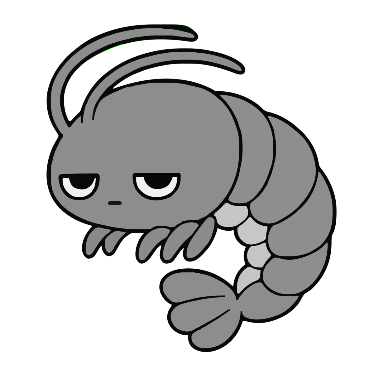 えびのイラスト（かわいい）（モノクロ）
