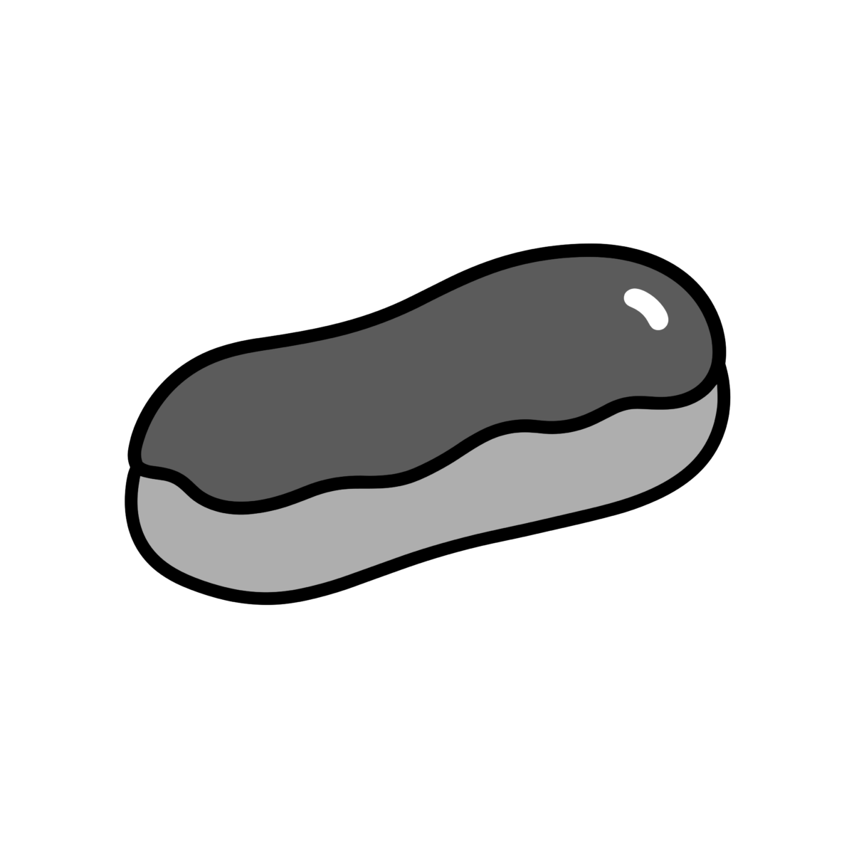 エクレアのイラスト無料ダウンロード（モノクロ）