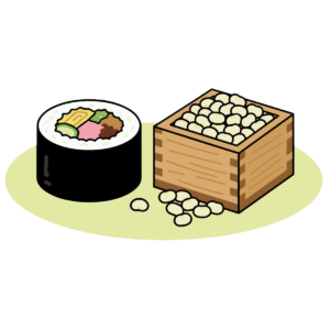 恵方巻きと豆まき用大豆