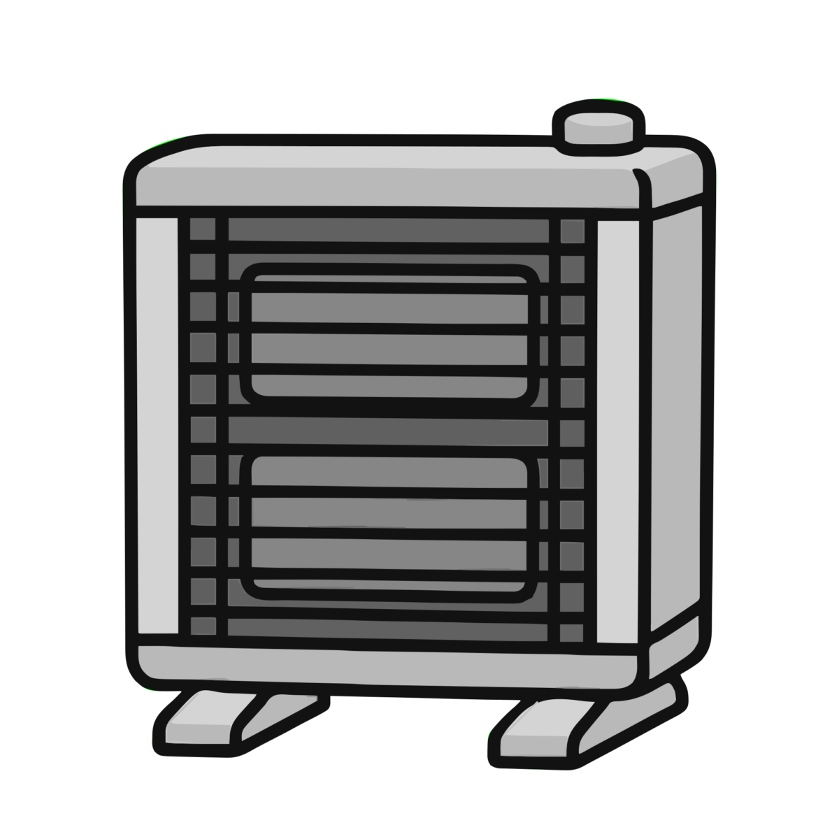 電気ストーブのイラスト無料ダウンロード（モノクロ）