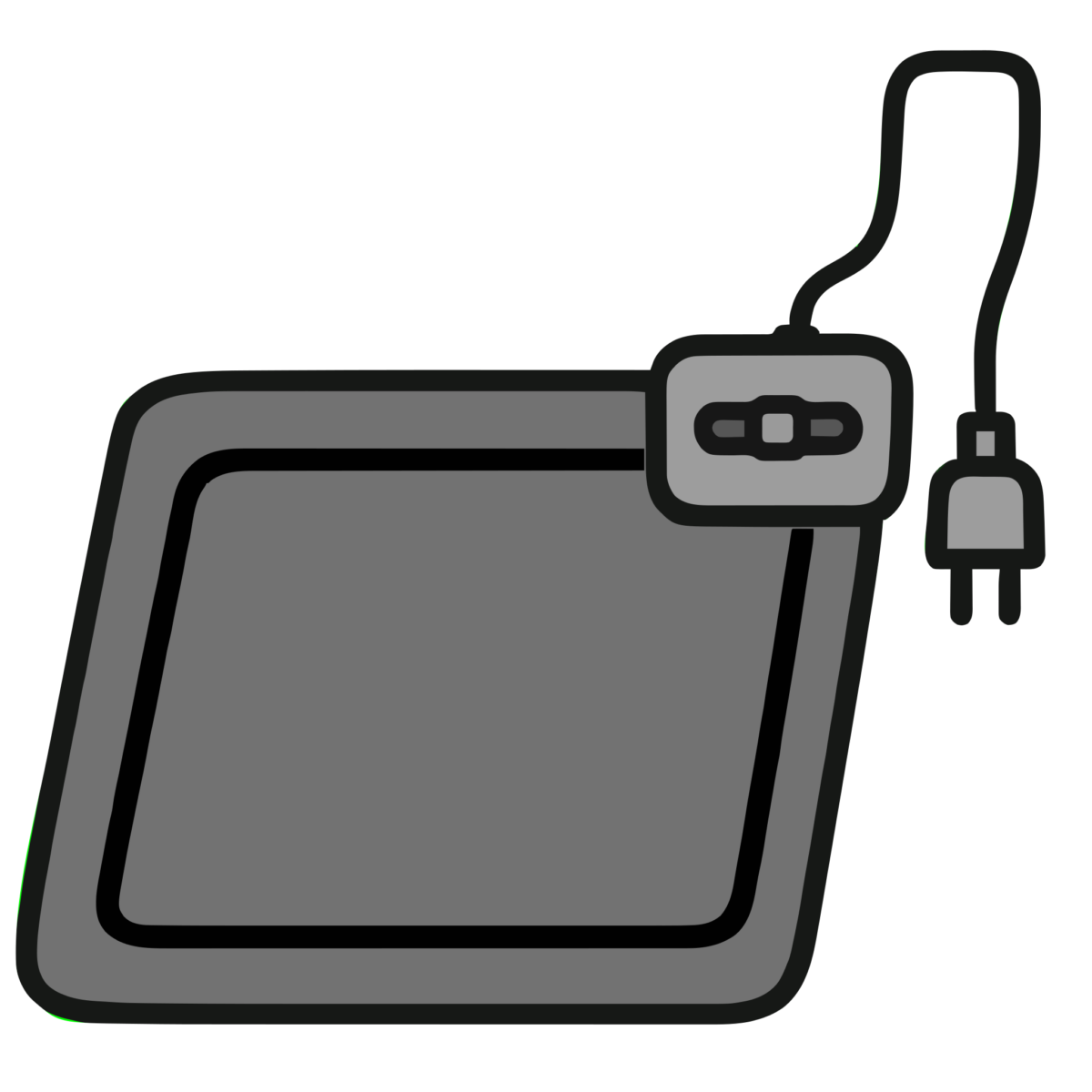 電気マット(温度調節つき)のイラスト無料ダウンロード(モノクロ)