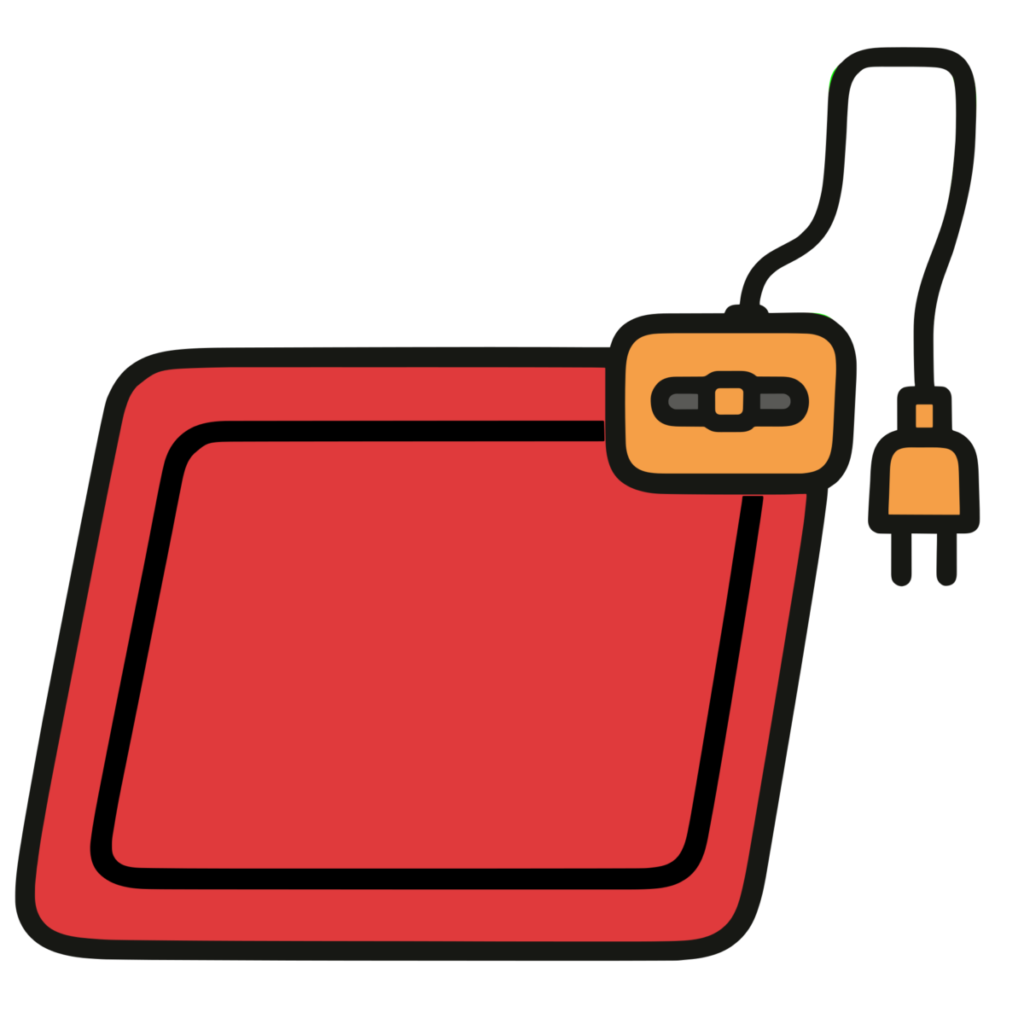 電気マット（温度調節つき）のイラスト無料ダウンロード（カラー）