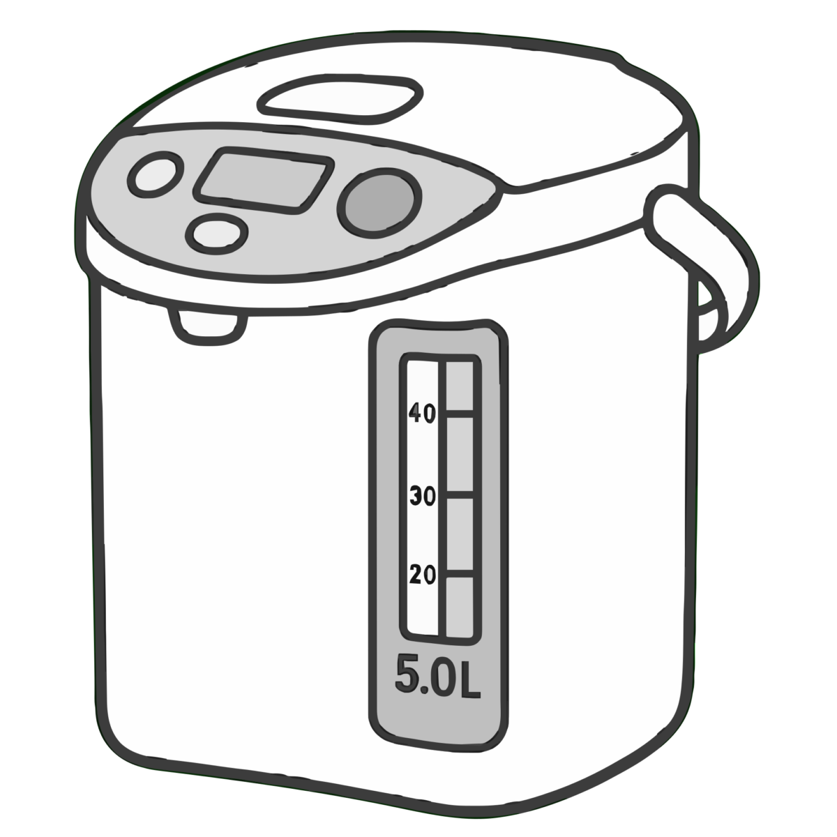 電気ポットのイラスト無料ダウンロード（モノクロ）